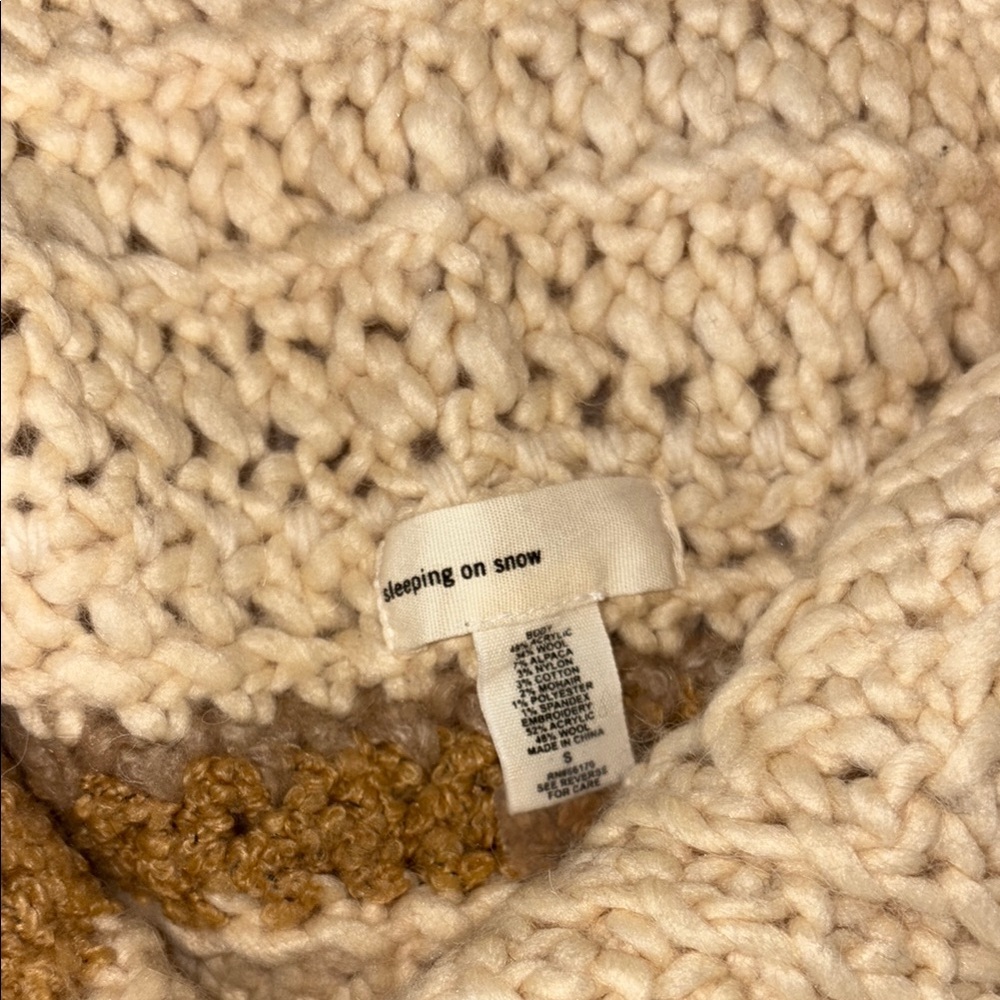 Vintage Anthropologie Y2K Sleeping On Snow Floral Knit Cardigan with Hood Small - Picture 5 of 15